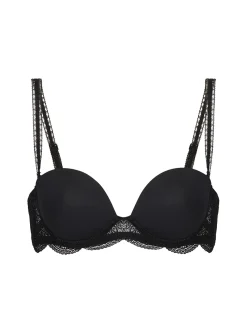Soutien-gorge sans-bretelles décolleté plongeant - Noir