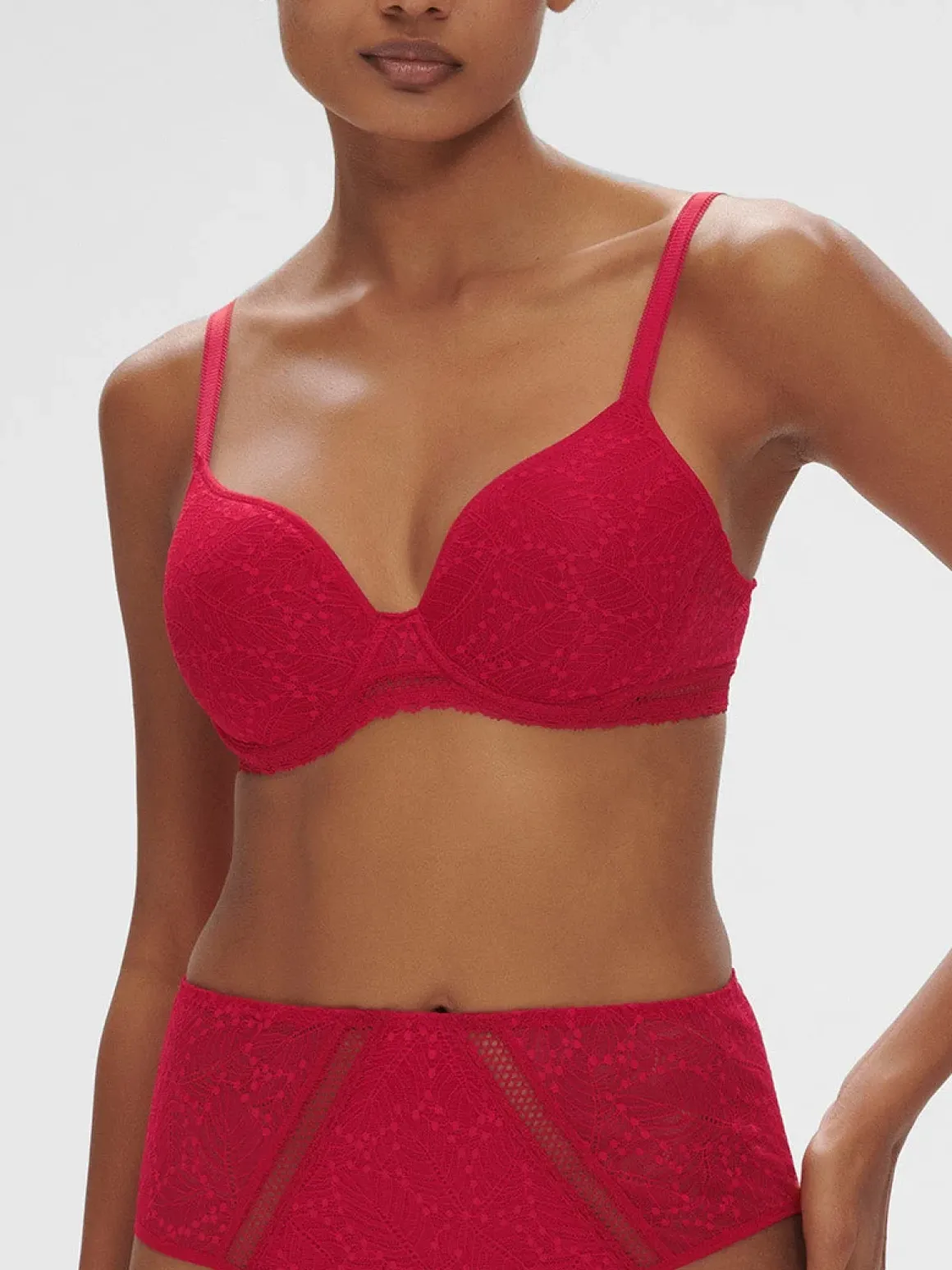 Soutien-gorge spacer décolleté plongeant - Rubis/rose