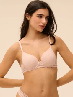 Soutien-gorge spacer décolleté plongeant - Sable rosé