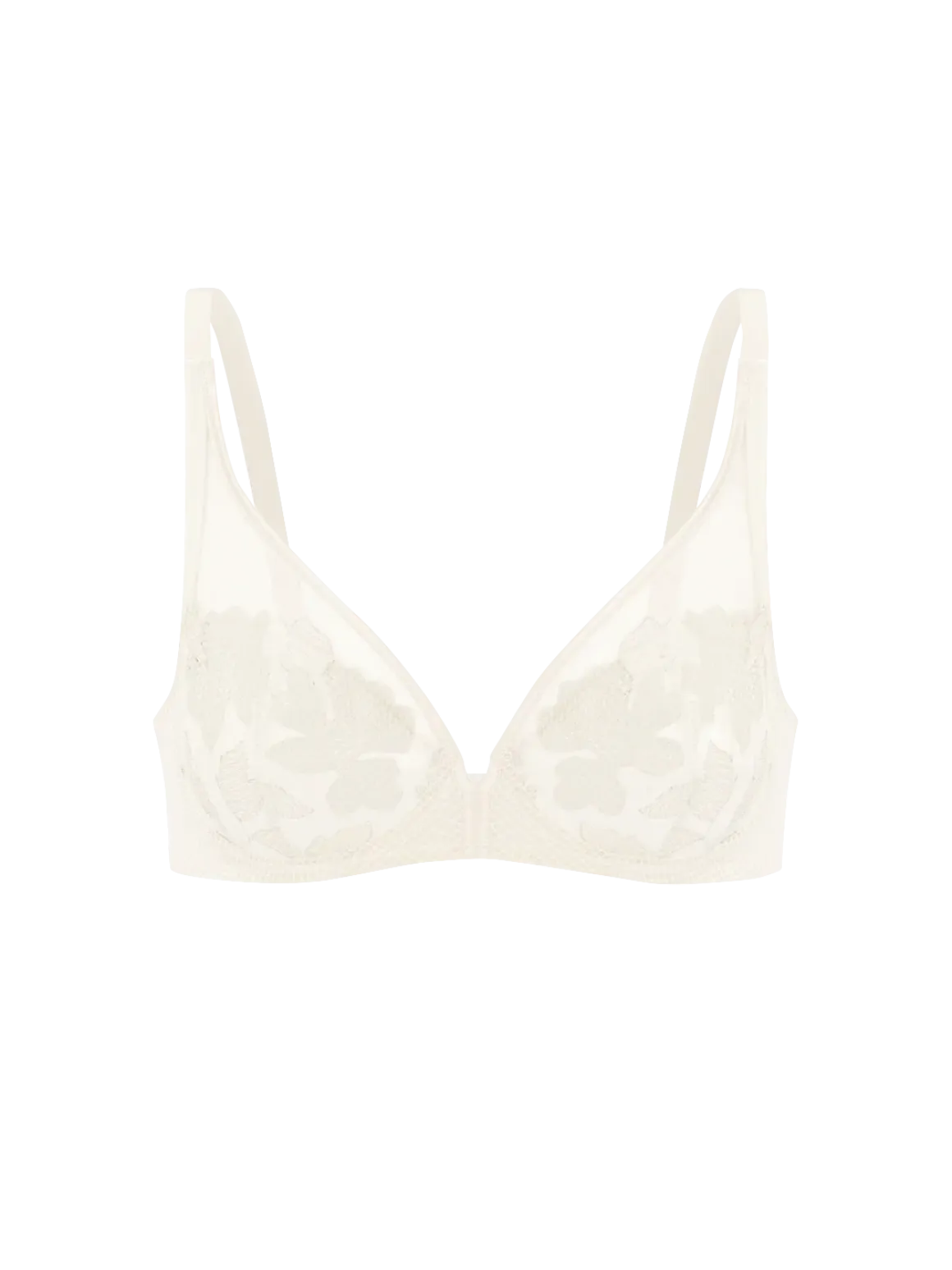 Soutien-gorge triangle emboitant décolleté plongeant - Naturel