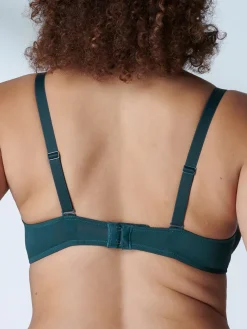 Soutien-gorge triangle emboitant décolleté plongeant - Vert Anglais