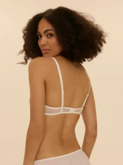 Soutien-gorge triangle emboitant décolleté plongeant - Naturel