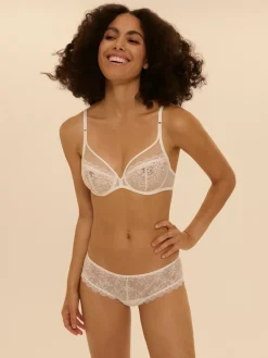 Soutien-gorge triangle emboitant décolleté plongeant - Naturel