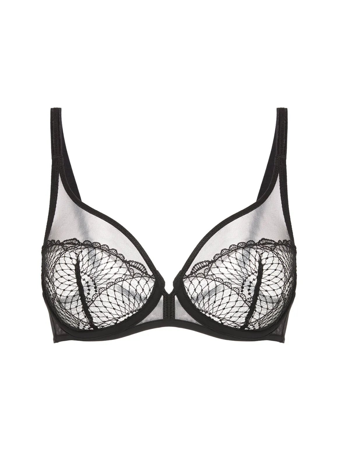 Soutien-gorge triangle emboitant décolleté plongeant - Noir