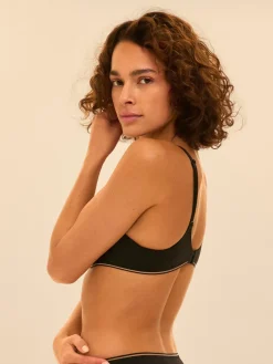 Soutien-gorge triangle emboitant décolleté plongeant - Noir