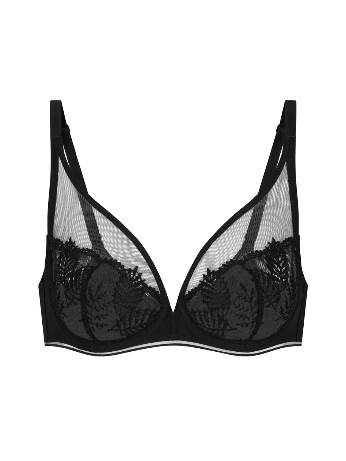 Soutien-gorge triangle emboitant décolleté plongeant - Noir