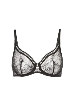 Soutien-gorge triangle emboitant décolleté plongeant - Noir