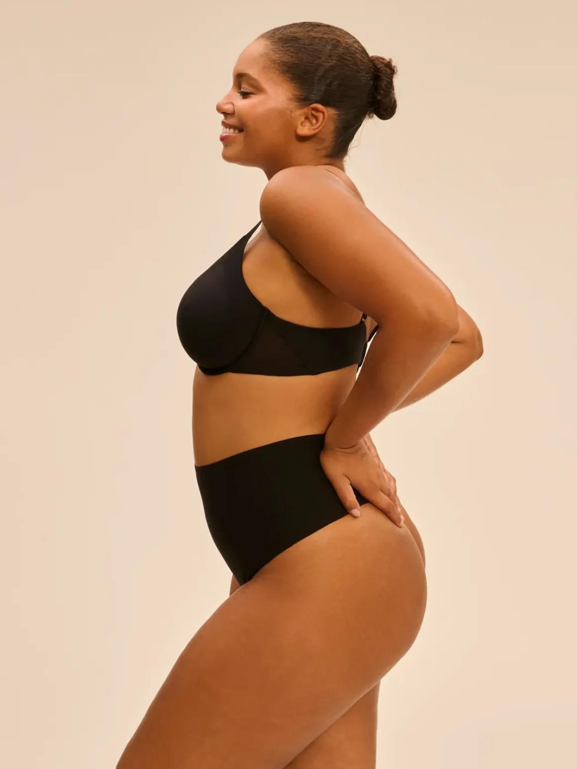 String gainant taille haute - Noir