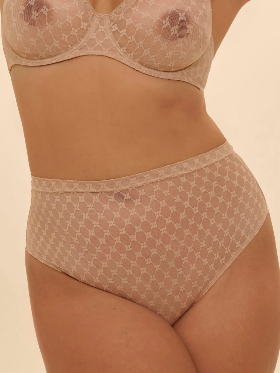 String gainant taille haute - Peau Rosée
