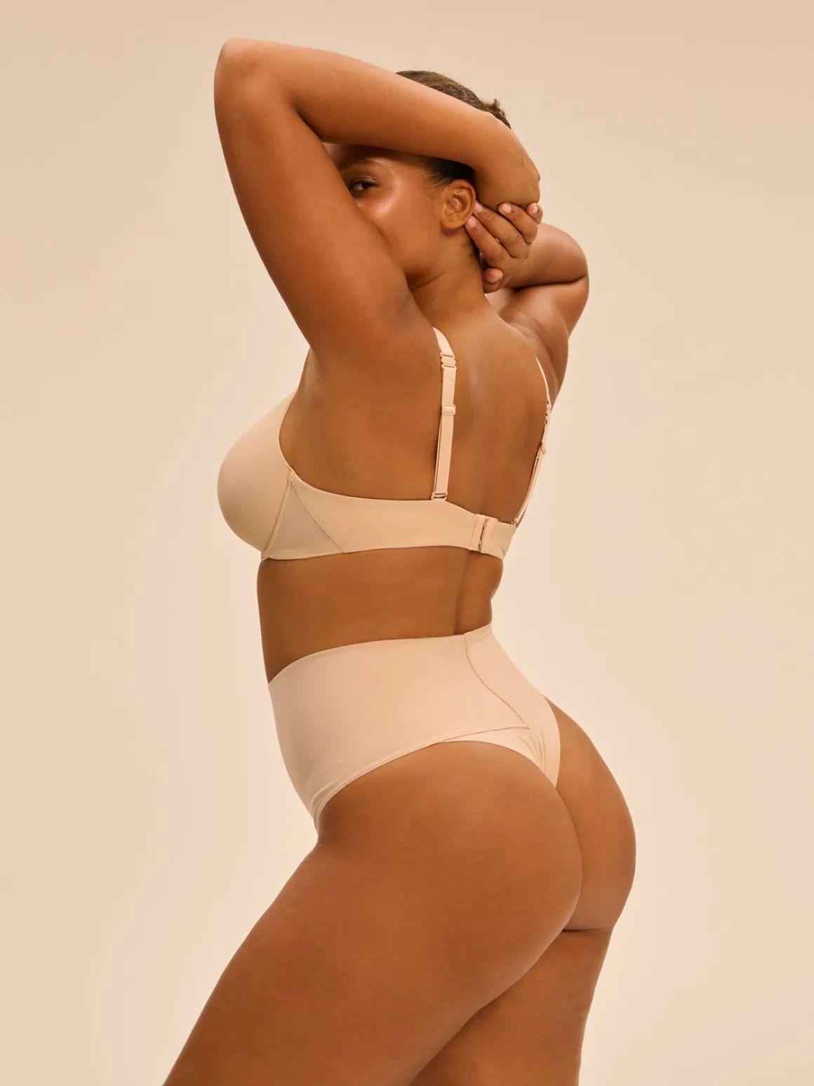 String gainant taille haute - Peau Rosée