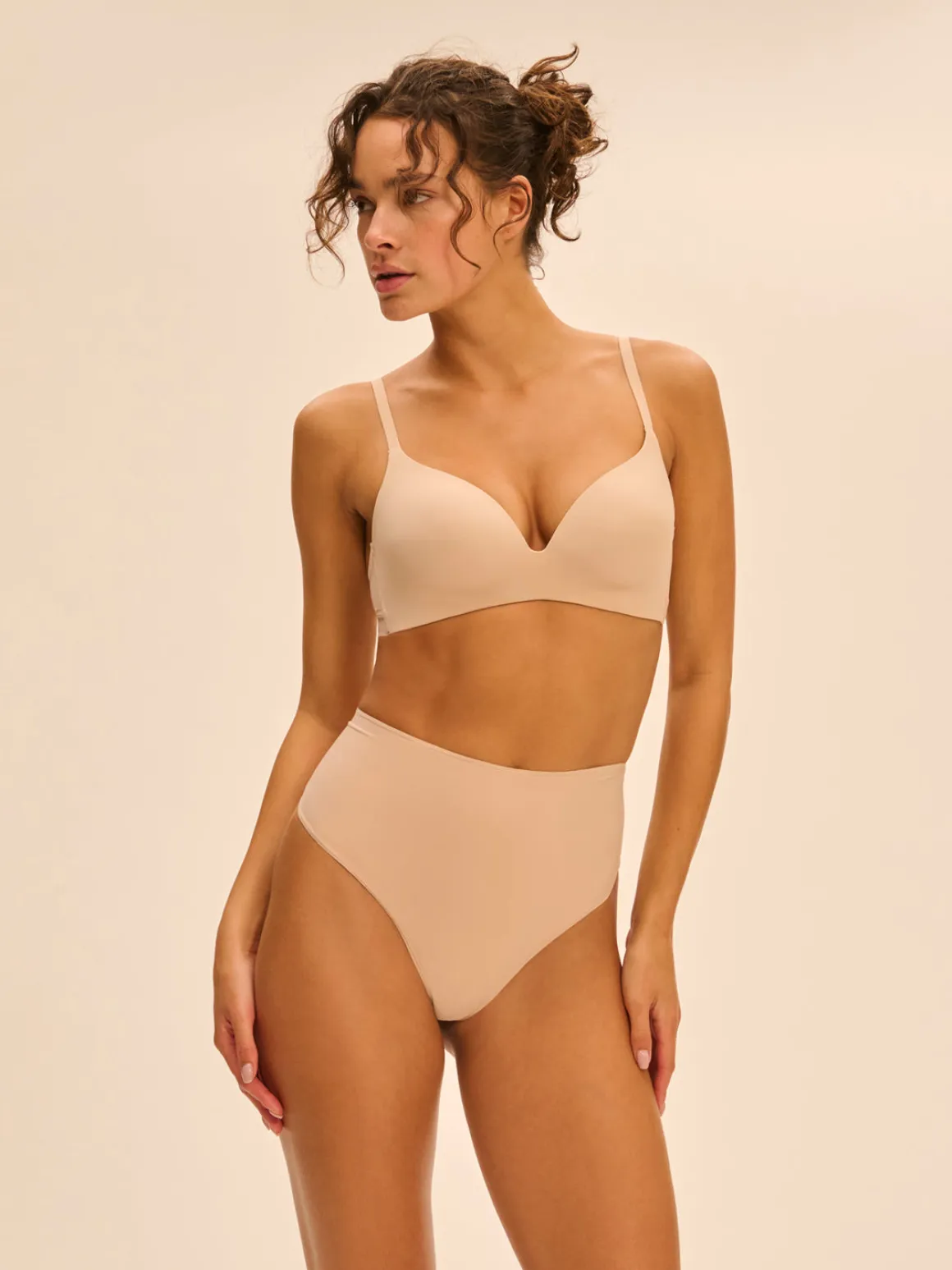 String gainant taille haute - Peau Rosée