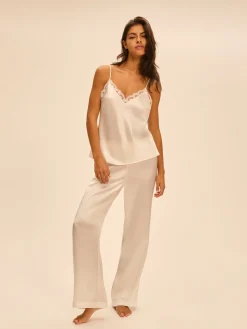 Top broderie - Naturel