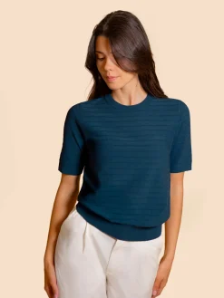 T-shirt manches courtes - Bleu pétrole