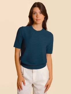 T-shirt manches courtes - Bleu pétrole